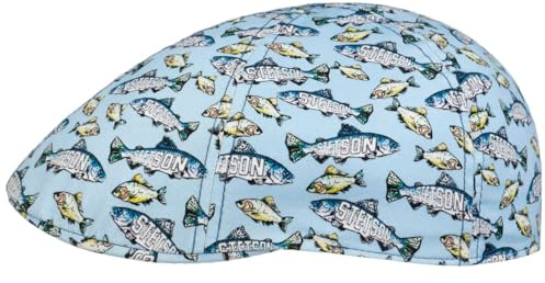 Stetson Texas Allover Fish Flatcap Schiebermütze UV-Schutz 40 Herren Frühling Sommer