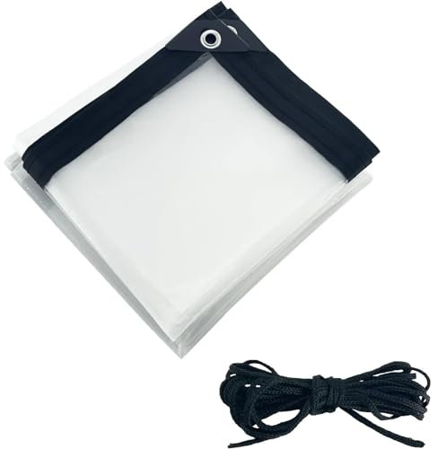 Outdoor Clear Tarp Waterproof Tarpaulin with Grommets Curtain Garage Door Curtain PE Material Waterproof Tear Resistance for Gazebo Curtain Corridor Plants Greenhouse, Balcony (Size : 1.5x4m/4.9x13.1