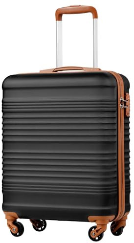 COOLIFE Handgepäck Koffer 55x40x20cm, Trolley Handgepäck passend für Easyjet, Reisekoffer ABS Hartschale kabinenkoffer mit 4 sanften Rollen und praktischem TSA Schloss