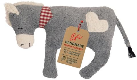 Efie Kirschkern-Wärmekissen Esel grau, kontrolliert biologischer Anbau (organic), nachhaltig, Made in Germany