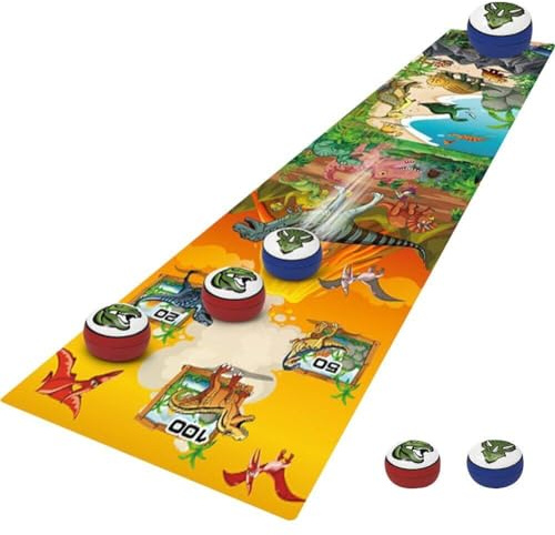 Sanfly Curling-Spiel-Set, Curling-Spiel Für Familienspaß, Brettspiele, Shuffleboard-Pucks Matte Und 6 Curling-bällen Für Reisen, Zuhause, Party