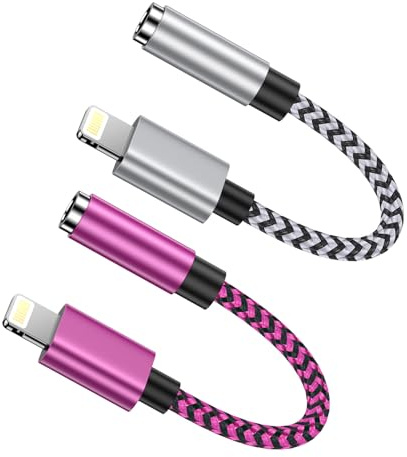 Lightning Auf 3,5mm Klinke, 2Pack iPhone Aux Adapter [MFi Zertifiziert] Audio Dongle Kopfhörerkabel Konverter Kompatibel Mit iPhone 14/14 Pro/14 Pro Max/14 Plus/13/13 Pro/12/11/XR/XS/X/8/7