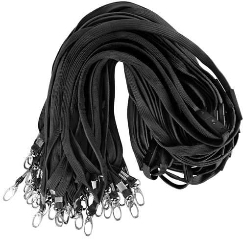 Gimars 50pcs Lanyards for ID Badges with Safety Breakaways Neck Lanyard with Metal Clip for Pass Card Badge Holders