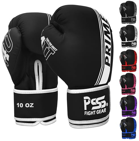 PSS Boxningshandskar för barn/ungdomsträning sparring, kickboxning, Muay Thai, MMA, tung boxningssäck vantar fokuskuddar träning hållbart PU-läder, skum stoppning 4 6 8 284 g (cool grå, 8 oz)