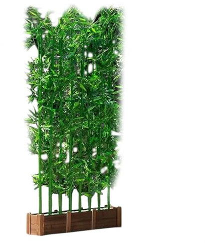 Divisorio artificiale per la privacy per spazi interni ed esterni, separatore in bambù con 14 steli di bambù, pannello ornamentale per la separazione della stanza, base 80 cm