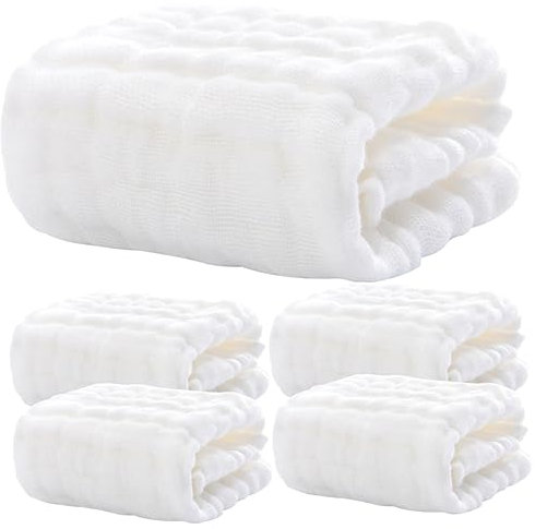 SECFOU 5stücke Teiliges Spucktuch Atmungsaktive Saugfähige Und Weiche Tücher Für Neugeborene Als Sabber Und Handtuch Duschen Und Besondere Anlässe