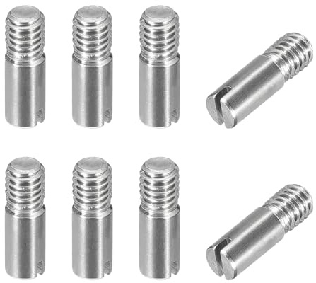 QUARKZMAN 8 Stück M4 x 12mm geschlitzt männlich gerade Gewindestifte, Spannstift Sortiment Zylindrischer Stift aus 304 Edelstahl, Gewindedübel für Möbel Schränke Vitrine Kleiderschrank