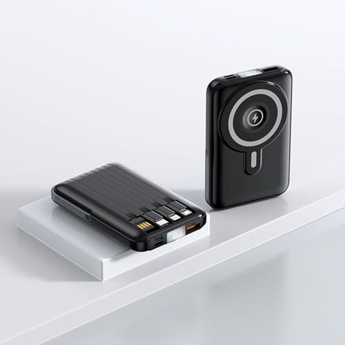 KhUkhu Power Bank Magnetico 10000Mah, Ricarica Rapida, Alimentazione Mobile, Power Bank Magnetico 10000Mah, Caricabatterie Portatile,Nero