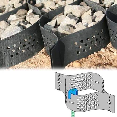 Stabilisateur de Gravier Grille Géo Grilles De Stabilisation De Gravier Pour Allées, Routes Et Trottoirs, Géocellules Pour Stabilisation Du Sol - 5 Cm Pavés Géo-grilles De 10 Cm - Grilles De Renforcem