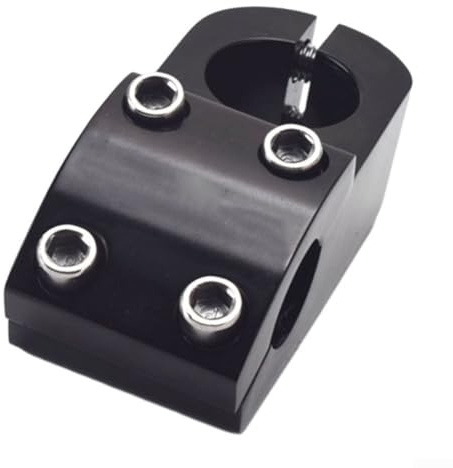 Attacco manubrio per bici fisso in lega di alluminio per bici e bambini, lunghezza 50 mm, 22 mm manubrio Fit (nero)