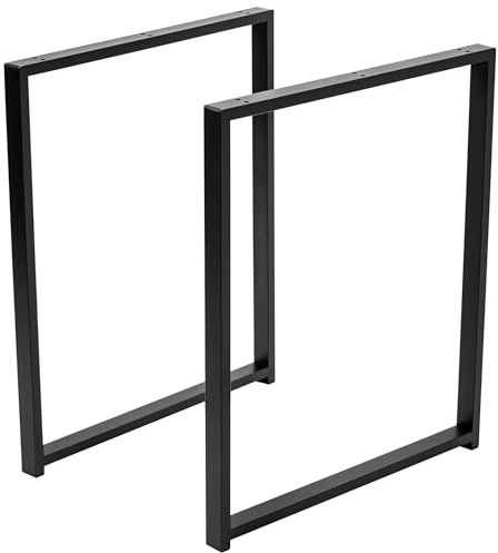 FRAMADO – Tischbeine Metall 72 cm Höhe, 60 cm Breite, 2er-Set, Rechteckrohr 40×20 mm, Schwarz matt, pulverbeschichtet, stabil & modern, ideal für Esstische, Schreibtische & Couchtische
