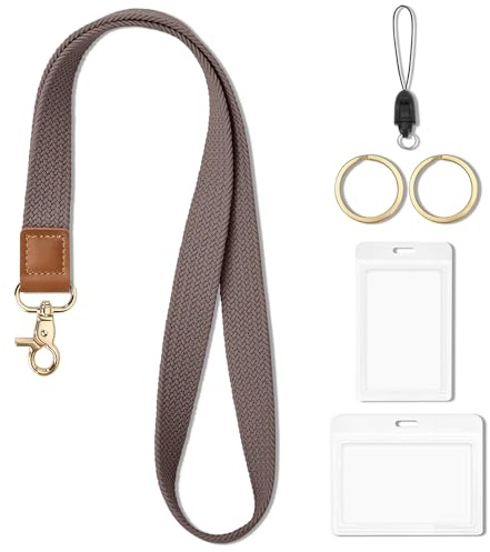CHUQING Ausweishülle mit Band Schlüsselband zum Umhängen Schlüsselanhänger Kartenhülle mit Schlüsselband Ausweishalter Lanyard Umhängeband Dunkelviolett