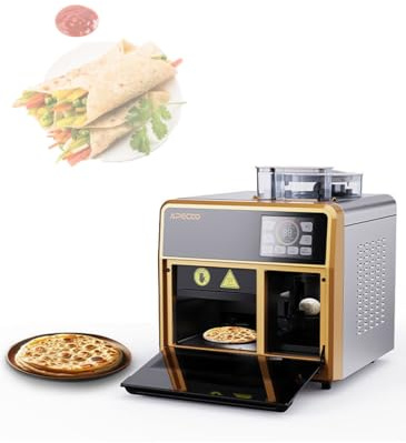Roti Maker, Electric Chapati and Tortilla Machine, Fully Automatic Cooking Device,Makes 15 Pieces at Once for Flatbreads,Naan,and Pancakes,Gold