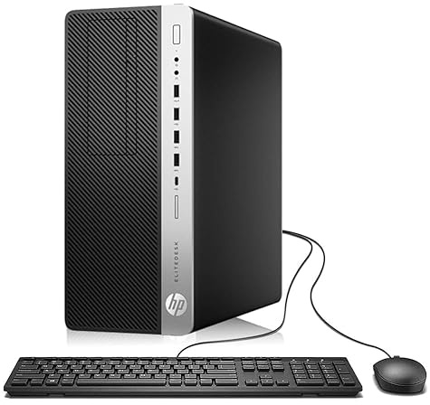 HP EliteDesk 800 G4 Mini Tower Desktop PC, Intel Core i5-8500, 16GB RAM, 256GB SSD, WiFi, Bluetooth, US QWERTY Keyboard, Windows 11 Pro (Renewed)