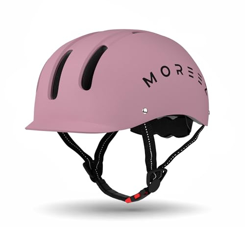 MOREEZ Barnhjälm från 1 år (1–7 år), robust och bekväm cykelhjälm av ABS, justerbar storlek XS (46–50 cm) och S (51–54 cm), unisex, ventilerad, hortensia-rosa