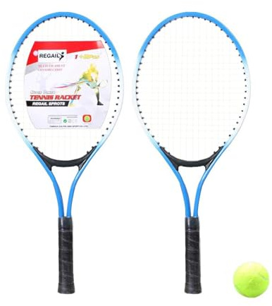 Raquetas de Tenis para niños: Juego de Raquetas Juveniles de 52x22x1,5 cm, Raqueta de Tenis de aleación de Aluminio, tensión de Red de 30-35 Libras, Equipo Deportivo para Principiantes | 1 par