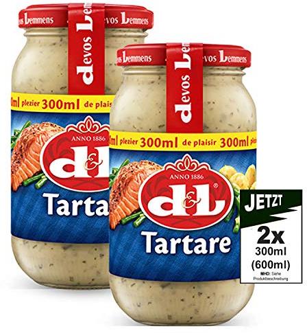 Devos Lemmens D & L Tartare Sauce 2x 300ml (600ml) - ideal zu Fisch und Meeresfrüchte