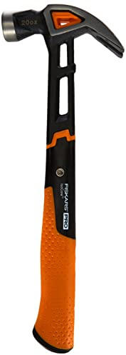 Fiskars Martello universale IsoCore L con granchio curvo, Lunghezza: 34 cm, Peso: 779 g, Nero/Arancione, 1027203