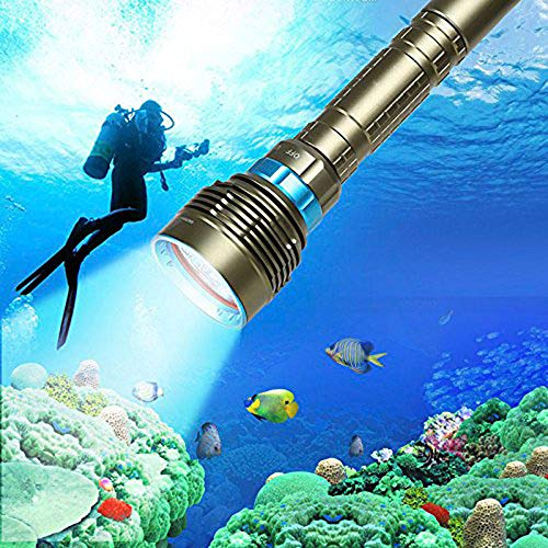 BOLLAER Lampe Torche étanche pour plongée sous-Marine 18 000 LM 100 m 7 LED