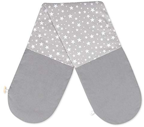 Amilian Bezug für Stillkissen Lagerungskissen Seitenschläferkissen Größe 160cm (Sternchen KLEIN Grau/Dunkelgrau)