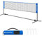 SONGMICS Rete da Badminton Tennis Pallavolo 5 m, con Pali ad Altezza Regolabile, Rete Portatile per Volano Beach Volley, Pickleball, Giardino Parco Esterno, Blu SYQ500V2