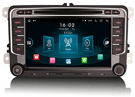 Erisin 7 Pollici 8-Core 4GB+64GB Android 13 Autoradio Bluetooth GPS per VW Golf 5 Golf 6 Passat Polo Caddy Touran T5 Seat Wireless Carplay Android Auto DAB+ FM USB CD Player WiFi RDS OPS DSP 4G