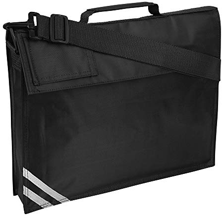Hochwertige Büchertasche mit Gurt, Schwarz , Modern