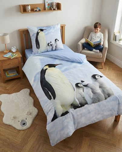 Pinguini Copripiumino Singolo 140x200 + Federa 65x65 Cotone