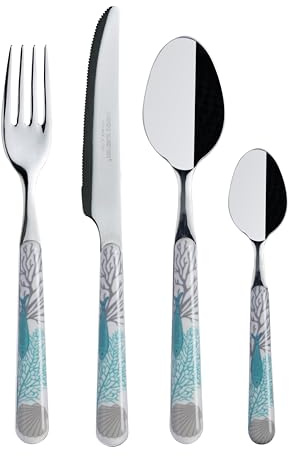 Marine Business Coastal-posate Premium-Set 24u, acciaio inossidabile, blu, medio