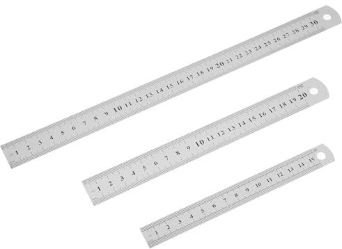 3 Stück Edelstahl Lineale Metall Lineal Mit Doppelseitenskala Kante Stahllineal Gerader Rand Lineal Messwerkzeug Metall 15cm 20cm 30cm Für Lehre Büro Zeichnen Engineering