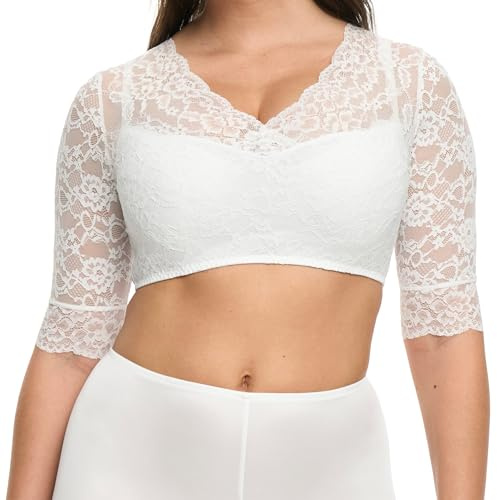 Susa Dirndl-blus för kvinnor, Vit, 48
