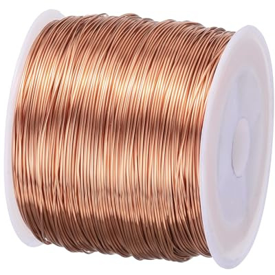 sourcing map Alambre magnético de 0,5 mm, alambre de cobre esmaltado de 328 pies, bobina de alambre de bobina magnética de 200 g, 155 C para transformadores inductores