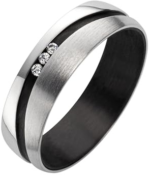 Blue Moon Diamonds 925 Silberring und Carbonring Damenring Ehering Hochzeitsring Verlobungsring Trauring Partnerring Antragsring Damenring, Sterlingsilber