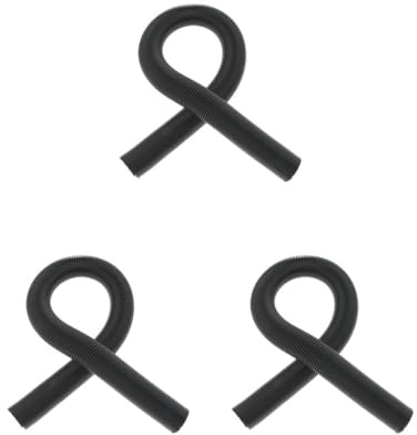 NeaxgeandX Set di 3 tubi flessibili pieghevoli per asciugacapelli, per toelettatura di animali domestici, nero, M 38 mm
