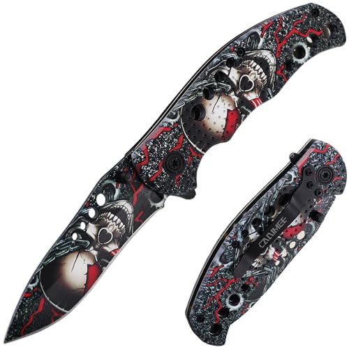 Carimee Klappmesser leichtes Taschenmesser EDC Messer mit 3D-gedruckter Texturgriff für Outdoor Camping Angeln Wandern