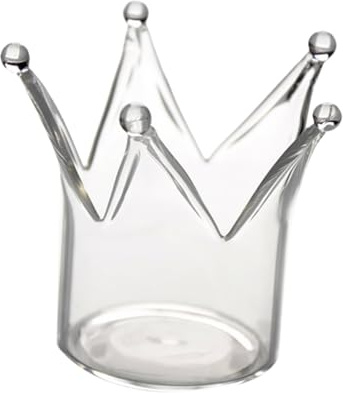 BUGUUYO Krone Teelichthalter 3 STK Kronenverzierung Bürodeko Büro Dekoration Hausdeko Teelicht Säulenkerzenständer Kronenleuchter Szenenlayout-Requisite Glas Mit Hohem Borosilikatgehalt Transparent