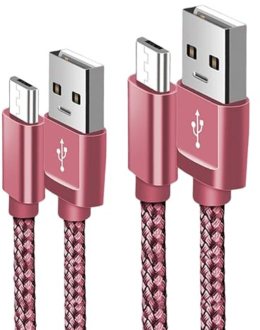 Micro USB Cable Nylon Braided Micro USB Charger Cable Fast Charging Cable Compatible with Samsung Galaxy S7 S6 J7 J5 J3, Huawei, HTC, Nokia, Tablet, Kindle, PS4 (1M+2M)