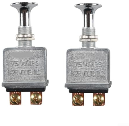 Interruttore a pressione resistente, 75 A, DC 12 V SPST, 2 posizioni On-Off, per fari, fari di controllo, indicatori di direzione
