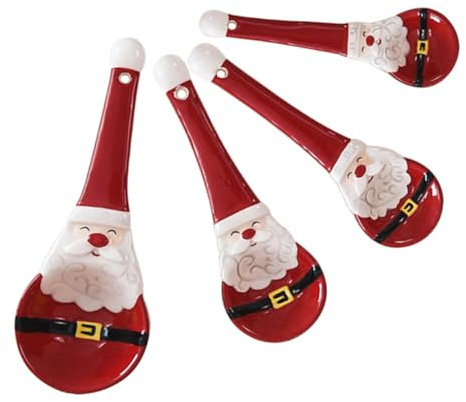 CONGARTENO 1satz Weihnachtskeramik-messlöffel Im Santa Claus Design Festliche Küchenutensilien Für Backen Und Kochen Teiliges Set Mit Verschiedenen Für Gewürze Und Zutaten