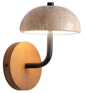 Jadssox LED-Nachttisch-Wandleuchte, Kuppel-Stein-Wandleuchte, nordische Holz-Wandleuchte, 10 W, festverdrahtete Wandleuchten, Art-Deco-Wandmontage-Beleuchtungskörper für Wohnzimmer, Schlafzimmer, Deko