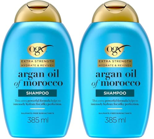 OGX Hydrate and Repair Argan Oil Shampoo for Dry, Damaged Hair 385ml (Pack of 2)