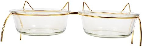 BELLIFFY Pet Bowl Mit Schutzstand Für Katzen Erhöhter Geneigter Futternapf Für Einfache Nahrungsaufnahme Und Bessere Verdauung Inklusive Zwei Schalen Und Eisenständer