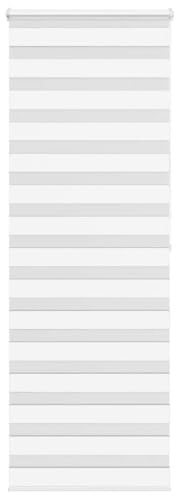 vidaXL Doppelrollo Weiß 85x200 cm Stoffbreite 80,9 cm Polyester, Zebra-Rollo, Zebra-Jalousie für Fenster