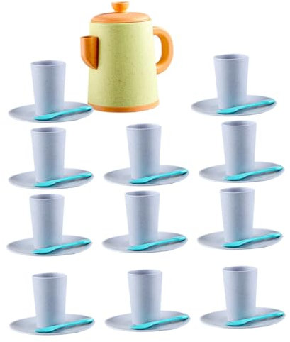 HEMOTON 1 Juego de té de simulación Infusor de té Tazas para Pretender Jugar Kit de té de Burbujas Arte de Tetera simulación de decoración del hogar el plastico
