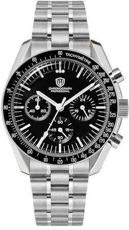 watchdives WD1860 WD1861 WD1863 Herren Chronograph, Japanisches VK63 Quarz Sportuhr, 40 mm Bubble Saphirglas Armbanduhr, 100 M Taucheruhr mit Edelstahlarmband