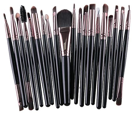 BESTYASH 20pezzi Pennelli Per Trucco Inclusi Pennelli Per Cipria e Fondotinta Strumenti Cosmetici Per Sopracciglia e Make up Accessori Per Trucco Resistenti e Portatili