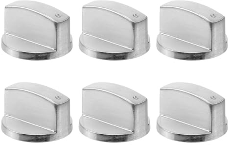 HOMSFOU Gasherdknöpfe aus Zinklegierung, ergonomisch, Ersatzknöpfe für Herde, einfache Installation, langlebig und sicher für den täglichen Gebrauch, zum Aufrüsten Ihrer Küchengeräte, 6 Stück