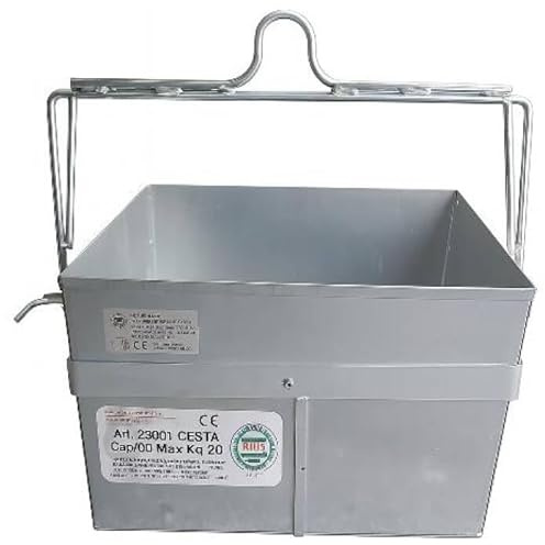 Aufzugskorb – Verzinkter Stahlkorb für Flaschenzug – Werkzeugkasten für Baustelleneinsatz (50x48x32 cm)