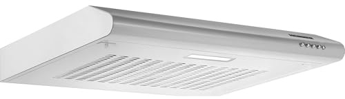 HEINNER CH-201WH 60cm Edelstahl Unterschrank Dunstabzugshaube - 209,7 m³/h Absaugung, 3-Gang-Steuerung, LED-Licht, Aluminiumfilter, 5 Jahre Garantie (Silber)