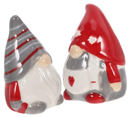 HIAKDOFT Set Di 2 Barattoli in Ceramica a Forma Di Folletto, Contenitori Compatti Per Spezie Da Cucina, Dispenser Decorativi Per Tavolo Da Pranzo e Cucina